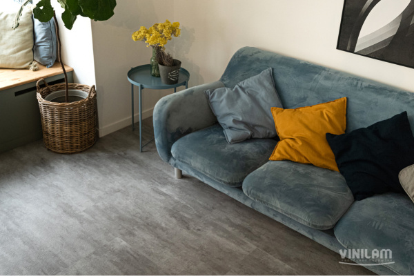 Кварцвиниловая плитка CERAMO VINILAM STONE 71614 Цемент Светлый